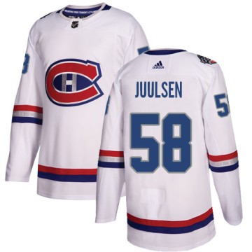 Authentic Adidas Men's Noah Juulsen Montreal Canadiens 2017 100 Classic Jersey - White
