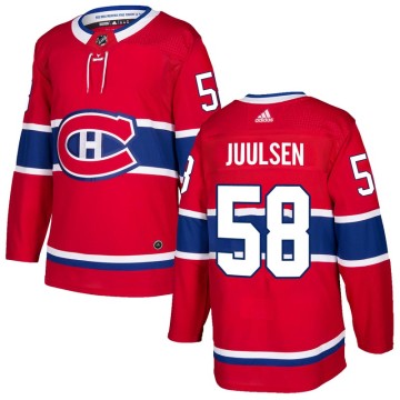 Authentic Adidas Men's Noah Juulsen Montreal Canadiens Home Jersey - Red