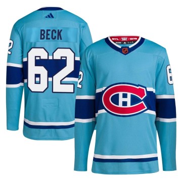 Authentic Adidas Men's Owen Beck Montreal Canadiens Reverse Retro 2.0 Jersey - Light Blue