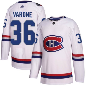 Authentic Adidas Men's Phil Varone Montreal Canadiens 2017 100 Classic Jersey - White
