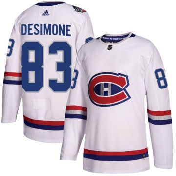 Authentic Adidas Men's Philip DeSimone Montreal Canadiens 2017 100 Classic Jersey - White