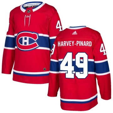 Authentic Adidas Men's Rafael Harvey-Pinard Montreal Canadiens Home Jersey - Red