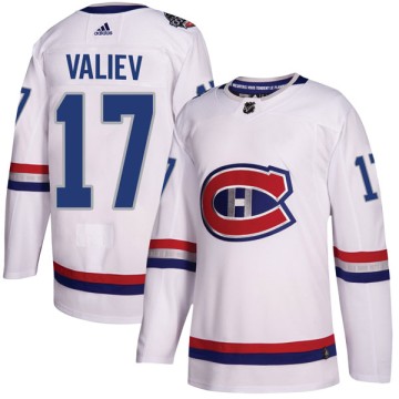 Authentic Adidas Men's Rinat Valiev Montreal Canadiens 2017 100 Classic Jersey - White