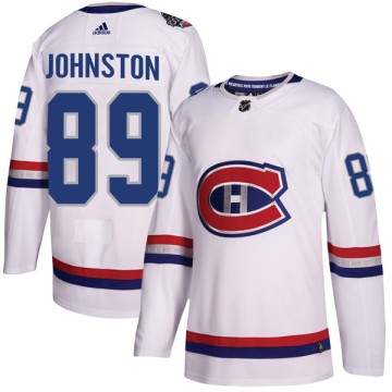 Authentic Adidas Men's Ryan Johnston Montreal Canadiens 2017 100 Classic Jersey - White