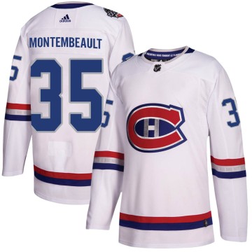 Authentic Adidas Men's Sam Montembeault Montreal Canadiens 2017 100 Classic Jersey - White