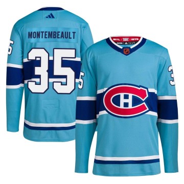 Authentic Adidas Men's Sam Montembeault Montreal Canadiens Reverse Retro 2.0 Jersey - Light Blue