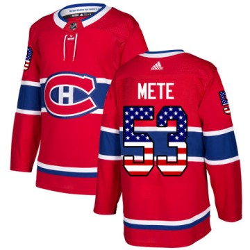 Authentic Adidas Men's Victor Mete Montreal Canadiens USA Flag Fashion Jersey - Red