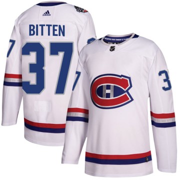 Authentic Adidas Men's William Bitten Montreal Canadiens 2017 100 Classic Jersey - White