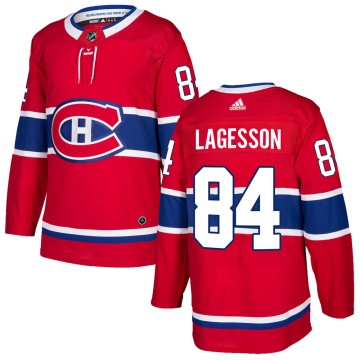 Authentic Adidas Men's William Lagesson Montreal Canadiens Home Jersey - Red