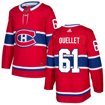 Authentic Adidas Men's Xavier Ouellet Montreal Canadiens Home Jersey - Red