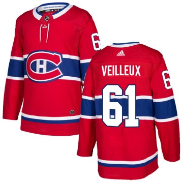 Authentic Adidas Men's Yannick Veilleux Montreal Canadiens Home Jersey - Red
