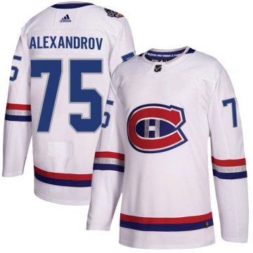 Authentic Adidas Men's Yury Alexandrov Montreal Canadiens 2017 100 Classic Jersey - White