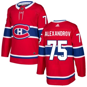 Authentic Adidas Men's Yury Alexandrov Montreal Canadiens Home Jersey - Red