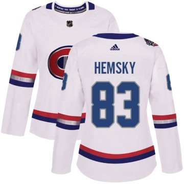 Authentic Adidas Women's Ales Hemsky Montreal Canadiens 2017 100 Classic Jersey - White