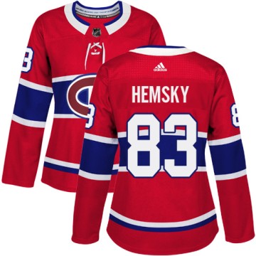 Authentic Adidas Women's Ales Hemsky Montreal Canadiens Home Jersey - Red