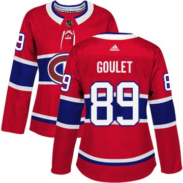 Authentic Adidas Women's Alex Goulet Montreal Canadiens Home Jersey - Red
