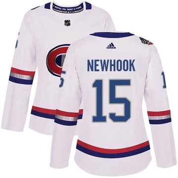 Authentic Adidas Women's Alex Newhook Montreal Canadiens 2017 100 Classic Jersey - White