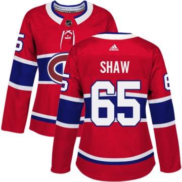 Authentic Adidas Women's Andrew Shaw Montreal Canadiens Home Jersey - Red