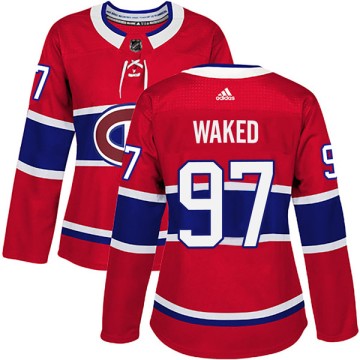 Authentic Adidas Women's Antoine Waked Montreal Canadiens Home Jersey - Red