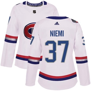 Authentic Adidas Women's Antti Niemi Montreal Canadiens 2017 100 Classic Jersey - White