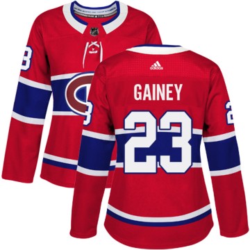 Authentic Adidas Women's Bob Gainey Montreal Canadiens Home Jersey - Red