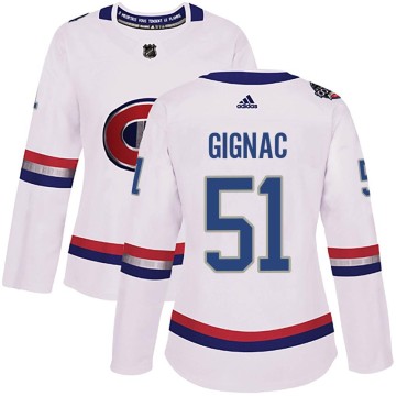 Authentic Adidas Women's Brandon Gignac Montreal Canadiens 2017 100 Classic Jersey - White