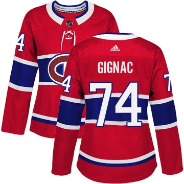 Authentic Adidas Women's Brandon Gignac Montreal Canadiens Home Jersey - Red