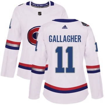 Authentic Adidas Women's Brendan Gallagher Montreal Canadiens 2017 100 Classic Jersey - White