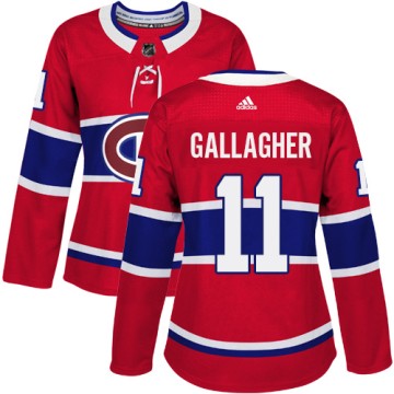 Authentic Adidas Women's Brendan Gallagher Montreal Canadiens Home Jersey - Red