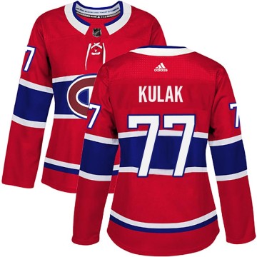 Authentic Adidas Women's Brett Kulak Montreal Canadiens Home Jersey - Red