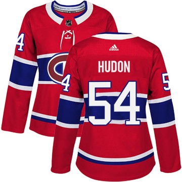 Authentic Adidas Women's Charles Hudon Montreal Canadiens Home Jersey - Red