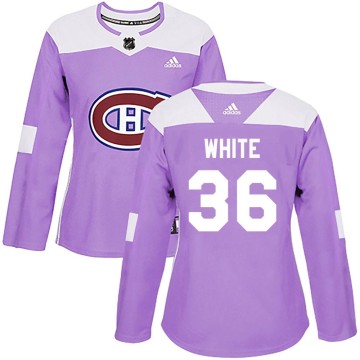 Authentic Adidas Women's Colin White Montreal Canadiens Fights Cancer Practice Jersey - Purple