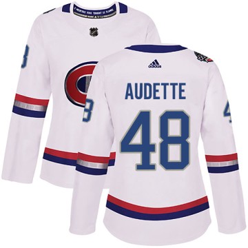 Authentic Adidas Women's Daniel Audette Montreal Canadiens 2017 100 Classic Jersey - White