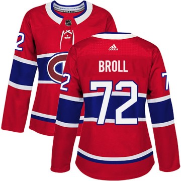 Authentic Adidas Women's David Broll Montreal Canadiens Home Jersey - Red