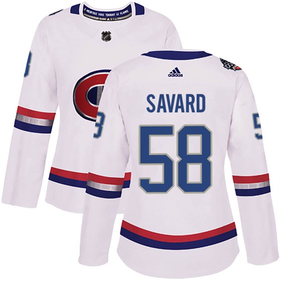 Authentic Adidas Women's David Savard Montreal Canadiens 2017 100 Classic Jersey - White