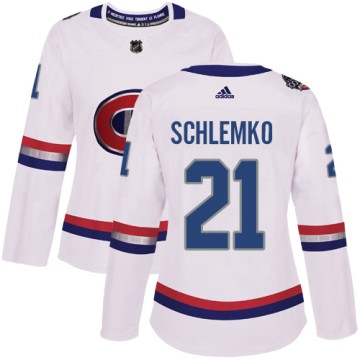 Authentic Adidas Women's David Schlemko Montreal Canadiens 2017 100 Classic Jersey - White