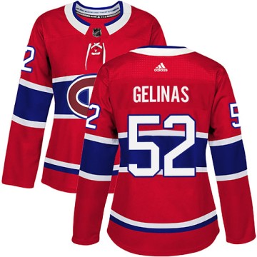 Authentic Adidas Women's Eric Gelinas Montreal Canadiens Home Jersey - Red