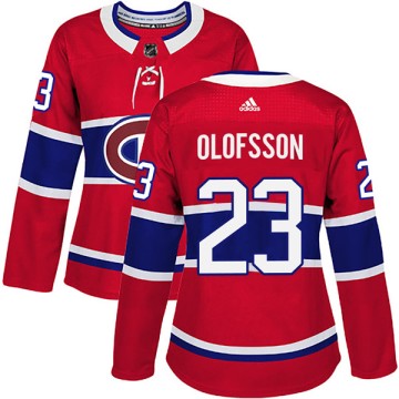 Authentic Adidas Women's Gustav Olofsson Montreal Canadiens Home Jersey - Red