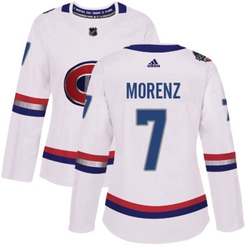 Authentic Adidas Women's Howie Morenz Montreal Canadiens 2017 100 Classic Jersey - White