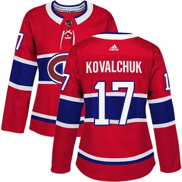 Authentic Adidas Women's Ilya Kovalchuk Montreal Canadiens Home Jersey - Red