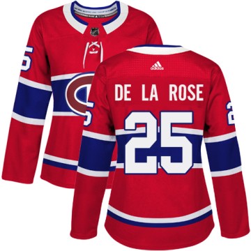 Authentic Adidas Women's Jacob de la Rose Montreal Canadiens Home Jersey - Red