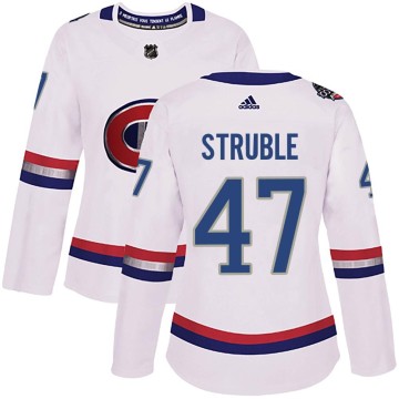 Authentic Adidas Women's Jayden Struble Montreal Canadiens 2017 100 Classic Jersey - White