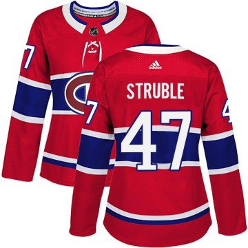 Authentic Adidas Women's Jayden Struble Montreal Canadiens Home Jersey - Red