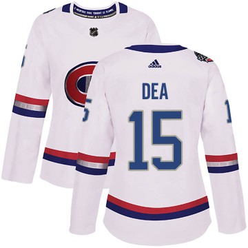 Authentic Adidas Women's Jean-Sebastien Dea Montreal Canadiens 2017 100 Classic Jersey - White