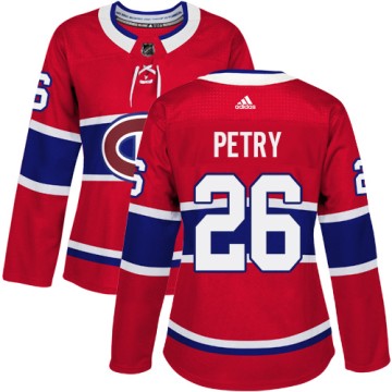 Authentic Adidas Women's Jeff Petry Montreal Canadiens Home Jersey - Red