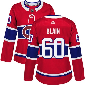 Authentic Adidas Women's Jeremie Blain Montreal Canadiens Home Jersey - Red