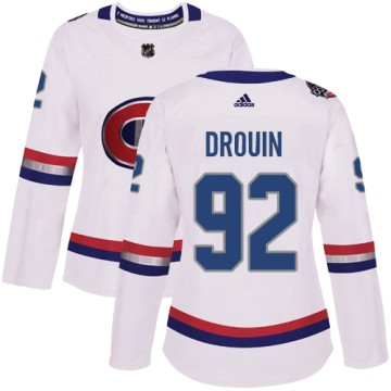 Authentic Adidas Women's Jonathan Drouin Montreal Canadiens 2017 100 Classic Jersey - White