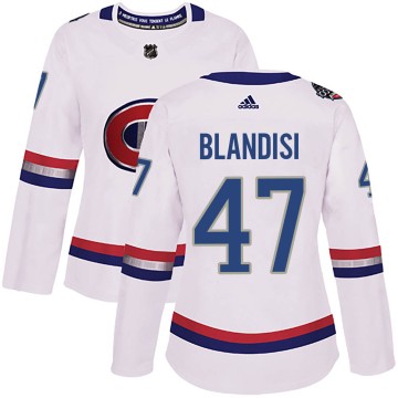 Authentic Adidas Women's Joseph Blandisi Montreal Canadiens 2017 100 Classic Jersey - White
