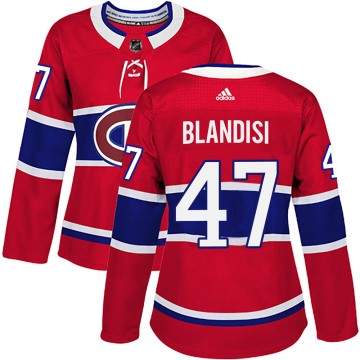 Authentic Adidas Women's Joseph Blandisi Montreal Canadiens Home Jersey - Red