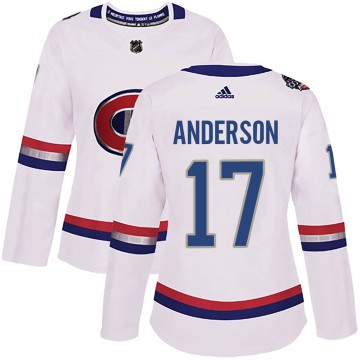 Authentic Adidas Women's Josh Anderson Montreal Canadiens 2017 100 Classic Jersey - White